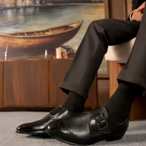 Men Buckle Premium Leather Formal Shoes